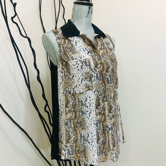 NWT BCBG Snakeskin Flare Long Back Sleeveless Top - Picture 7 of 13